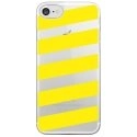 CRYSIPHONE7BANDESJAUNES - Coque rigide transparente pour Apple iPhone 7 avec impression Motifs bandes jaunes