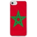CRYSIPHONE7DRAPMAROC - Coque rigide transparente pour Apple iPhone 7 avec impression Motifs drapeau du Maroc
