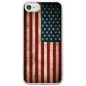 CRYSIPHONE7DRAPUSAVINTAGE - Coque rigide transparente pour Apple iPhone 7 avec impression Motifs drapeau USA vintage