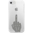 CRYSIPHONE7MAINDOIGT - Coque rigide transparente pour Apple iPhone 7 avec impression Motifs doigt d'honneur