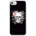 CRYSIPHONE7SKULLFLOWER - Coque rigide transparente pour Apple iPhone 7 avec impression Motifs skull fleuri