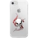 CRYSIPHONE7SKULLTRIBAL - Coque rigide transparente pour Apple iPhone 7 avec impression Motifs tête de mort sur fond tribal