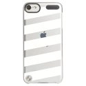 CRYSTOUCH6BANDESBLANCHES - Coque rigide transparente pour Apple iPod Touch 6G avec impression Motifs bandes blanches