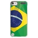 CRYSTOUCH6DRAPBRESIL - Coque rigide transparente pour Apple iPod Touch 6G avec impression Motifs drapeau du Brésil