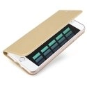 DUX-FOLIOIP7GOLD - Etui iPhone 7 gold fin avec rabat latéral aimant invisible et coque souple