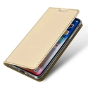 DUX-FOLIOIPXRGOLD - Etui iPhone XR doré fin avec rabat latéral aimant invisible et coque souple