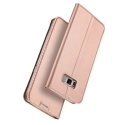 DUX-FOLIOS8PLUSROSE - Etui Galaxy S8-Plus rose fin avec rabat latéral aimant invisible et coque souple
