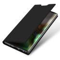 DUX-NOTE10NOIR - Etui Galaxy Note-10 rabat latéral aimant invisible fonction stand noir