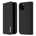 DUX-WISHIP11PMAXNOIR - Etui iPhone 11 Pro Max en cuir noir rabat latéral fonction stand