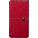 FACO-NOTE10PLUSROUGE - Etui Galaxy Note 10+ Faconnable rabat latéral rouge avec logements cartes