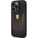 FEHCP14XNPYK - Coque Ferrari iPhone 14 Pro Max effect carbone et filet rouges
