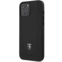 FEOGOHCP12MBK - Coque Ferrari iPhone 12 / 12 Pro  cuir noir avec logo