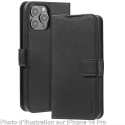 FGAMMA-IP11 - Etui portefeuille iPhone 11 / XR noir lisse rabat latéral  patte magnétique logements cartes