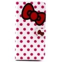 FOLIONOEUDROUGIP655 - Etui folio latéral blanc motifs noeud rouge pour iPhone 6 Plus de 5,5 pouces
