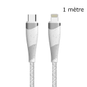 FP-TORIUSBCLIGHT1M - Câble USB-C vers iPhone / iPad Lightning gris tressé ultra robuste de FairPlay 1 mètre charge rapide