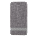 GCASE-FUNKYIPXGRIS - Etui iPhone-X textile gris chiné de G-Case fonction stand