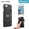 GCASE-JAZZIP7NOIR - Coque iPhone 7 noire collection Ostrich de G-Case avec porte carte
