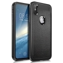IVSOCASE-IPXNOIR - Coque iPhone X robuste noire aspect cuir