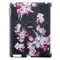 KENZONADIRIPAD2NOIR - Coque Kenzo Nadir noire fleurs rose pour iPad 2 et ipad 3