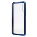 MAGNETCASE-A50BLEU - Coque Galaxy A50 protection aluminium bleu avec dos en verre