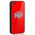 MOREBAT-IP4 - Coque arrière bimatière rouge Apple iPhone 4