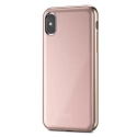 MOSHI-IGLAZEIPXROSE - Coque iPhone X iGlaze de Moshi rose avec contour doré