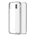 MOSHI-VITROIPXSMAXGRIS - Coque iPhone XS Max Moshi Vitros dos transparent et contour silver