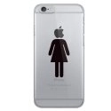 MOXCRYIP6APICTOFEMNOIR - Coque rigide transparente pour Apple iPhone 6s motif picto femme