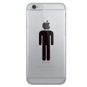 MOXCRYIP6APICTOHOMNOIR - Coque rigide transparente pour Apple iPhone 6s motif picto homme