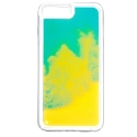 NEONIPX-BLEUJAUNE - Coque avec liquide iPhone X/Xs coloris bleu et jaune