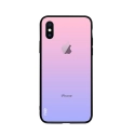 NXE-IPXSMAXDEGRAROSEVIO - Coque contour souple iPhone XS MAX avec dos verre trempé dégradé rose violet
