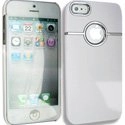 NZCHROME-IP5-BLAN - Coque Chrome coloris blanc pour iPhone 5 et film protecteur écran