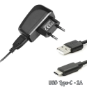 PACKSECTEUR-USBCNOIR - Chargeur secteur USB + câble USB-C noir