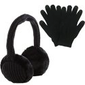 PACKWINTER-NO - Pack hiver Kitsound noir avec casque et gants pour écran tactile