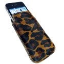 POUCH_LEOPARD - Etui Pouch vertical aspect peau et poils de léopard pour iPhone