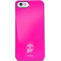 PURO_IP5SKULLROSE - Coque arrière Puro rose et doré skull pour iPhone 5
