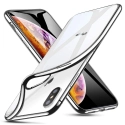 SOFTBRUSH-IPXSMAXSILVER - Coque souple iPhone XS Max contour silver dos transparent