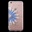 SOFTCRYSFLOWERIP6BLEUFON - Coque souple avec cristaux Fleur bleue foncé pour iPhone 6s