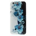 SOFTY25IP647 - Coque soupel en Gel flexible motif grosses fleurs bleues pour iPhone 6 4,7 pouces