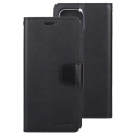 SONATA-IP12MININOIR - Etui folio Mercury Sonata iPhone 12 Mini rabat latéral noir patte aimantée