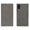SSFLS0002-GRIS - Etui iPhone X/Xs SoSeven Premium Gentleman Book Case Fabric gris