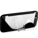 STAND-IP5NOIR - Coque Stand pour iPhone 5 bi matières noir et transparent avec béquille