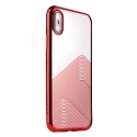 SULADA-BRUSHIPXROUGE - Coque souple iPhone X/Xs en gel TPU transparent et rouge