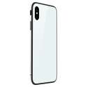 SULADAGLASS-IPXRBLANC - Coque antichoc Sulada iPhone XR avec dos en verre trempé blanc