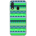 TPU0A20EAZTEQUEBLEUVER - Coque souple pour Samsung Galaxy A20e avec impression Motifs aztèque bleu et vert