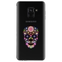 TPU0A8PLUS18SKULLFLEUR - Coque souple pour Samsung Galaxy A8-Plus 2018 avec impression Motifs crâne en fleurs