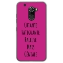 TPU0ALTICES70GENIALEFUSHIA - Coque souple pour Altice S70 avec impression Motifs Chiante mais Géniale fushia