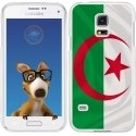 TPU0GALS5DRAPALGERIE - Coque Souple en gel transparente pour Galaxy S5 avec impression Motifs drapeau de l'Algérie