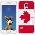 TPU0GALS5DRAPCANADA - Coque Souple en gel transparente pour Galaxy S5 avec impression Motifs drapeau du Canada