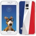 TPU0GALS5DRAPFRANCE - Coque Souple en gel transparente pour Galaxy S5 avec impression Motifs drapeau de la France